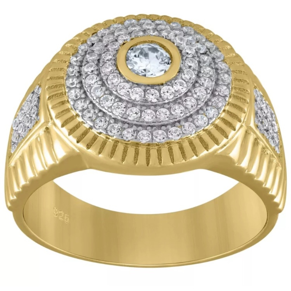 925 Sterling SIlver CZ Diamond Mens Ring Size 7-12